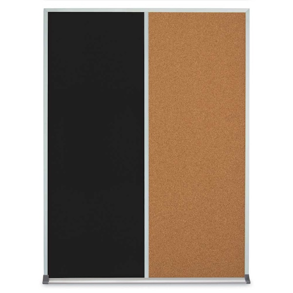 Single Door Radius Plus Corkboard, 36"X, UV8002PLUS-SATIN-CLOUD
